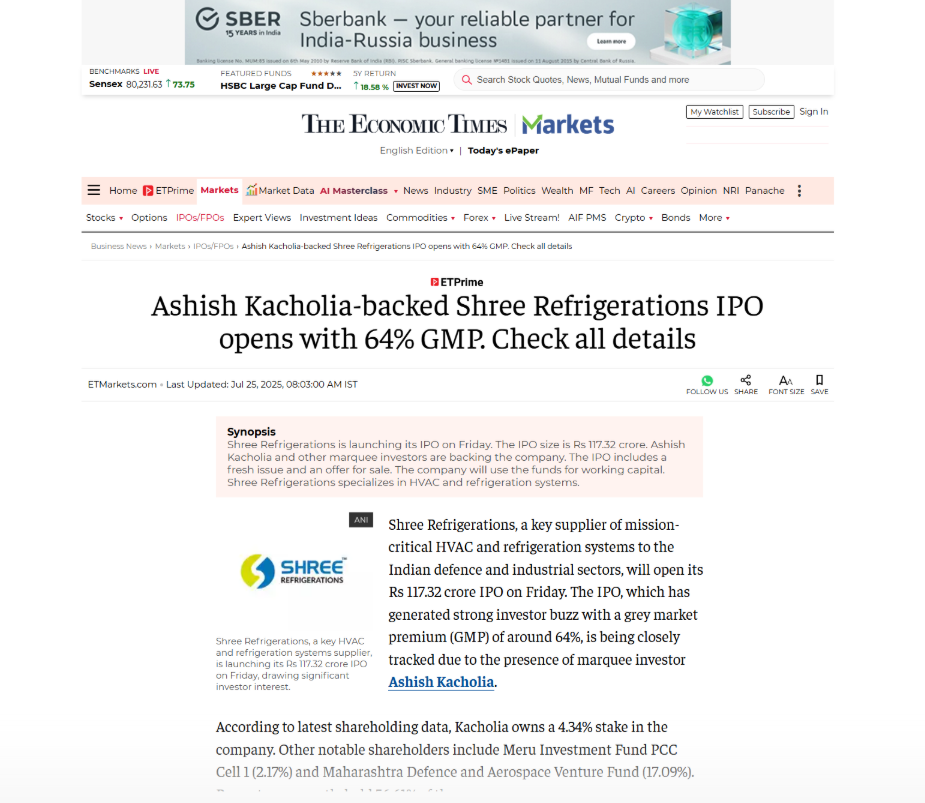 Economic Times Article