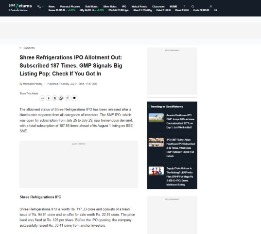 Good Returns Article